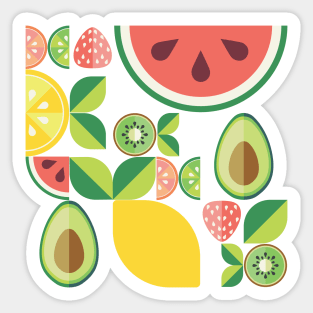 Fruits and leaves pattern Sticker